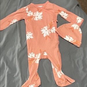 Carter's Pink Floral Baby Footie with Hat